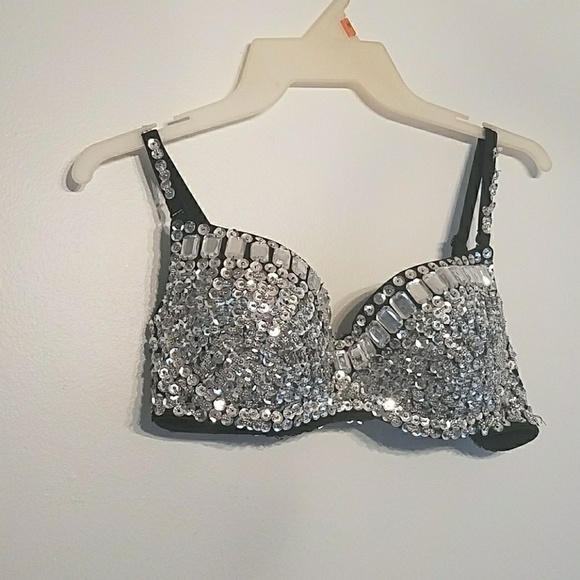 Body Central Other - Sequin Glitter Rhinestone Bra Top